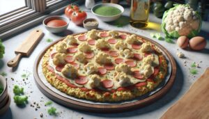 Pizza Caseira de Queijo Low Carb com Massa de Couve-Flor