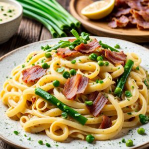 Receita de Macarrão à Carbonara com Pancetta e Queijo Pecorino