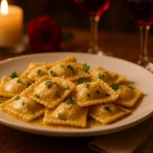 Ravioli de Ricota: Delícia Italiana para um Jantar Romântico