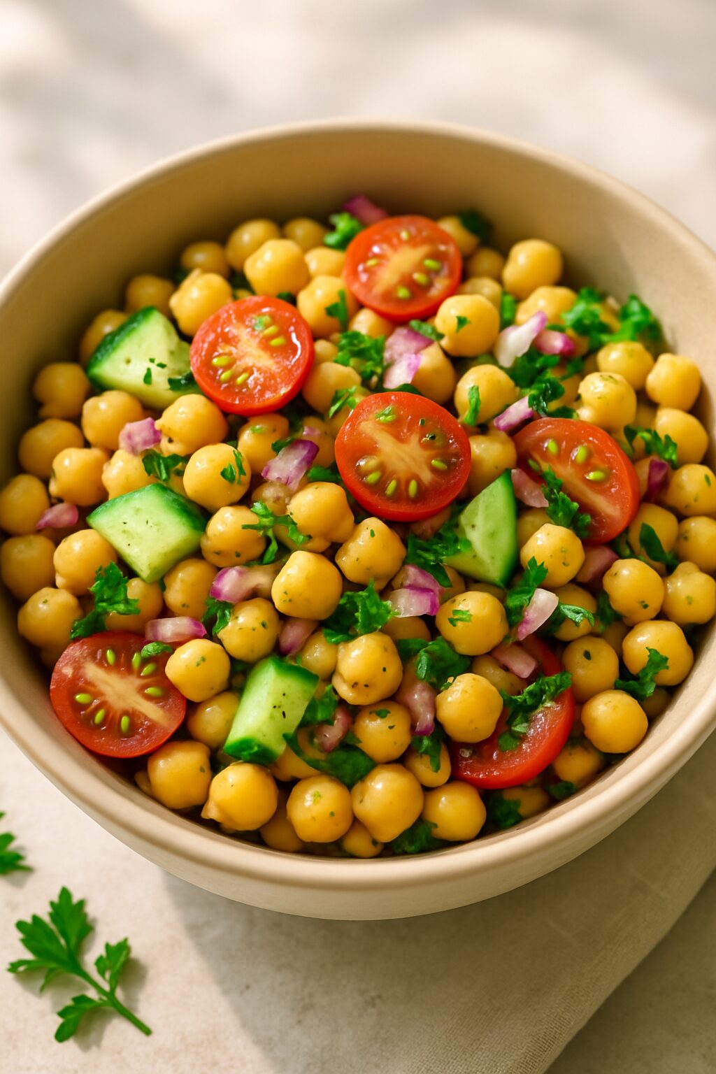 salada grao de bico refrescante