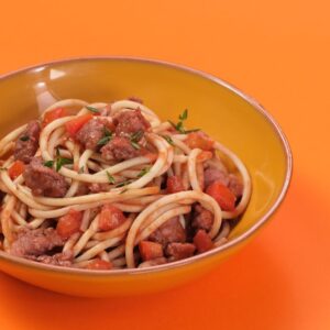 Spaghetti Furadinho com Linguica