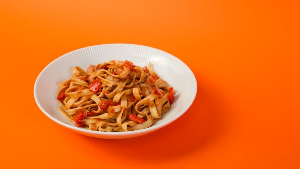 Macarrao com Lombo Defumado e Bacon