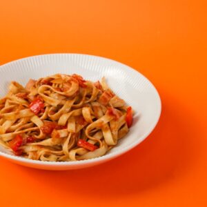 Macarrao com Lombo Defumado e Bacon