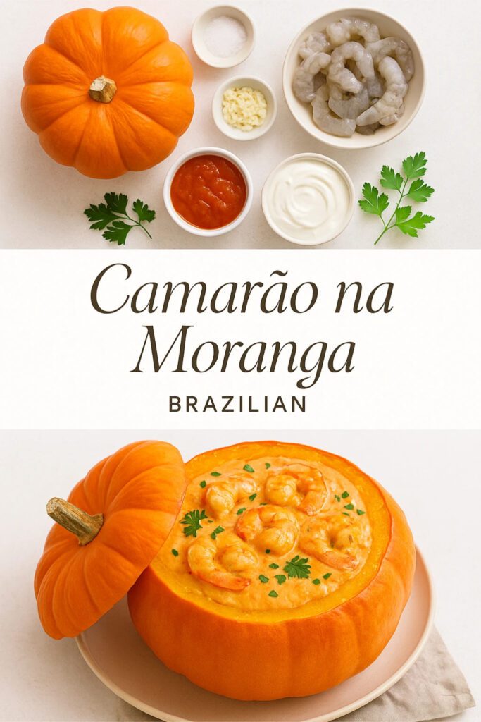 Pinterest style vertical image of Brazilian camaro na moranga
