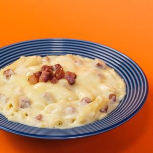 O penne ao molho de batata e bacon
