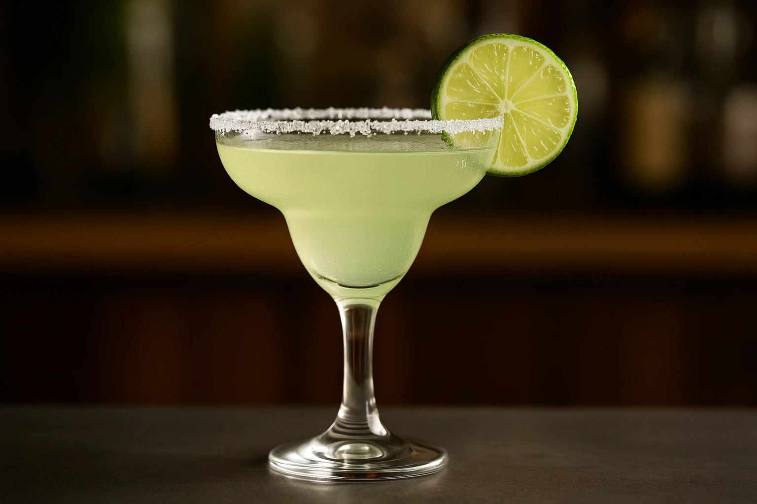 Classic Margarita cocktail in a traditional margarita