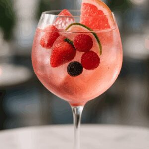 pink gin tonic coqueteis