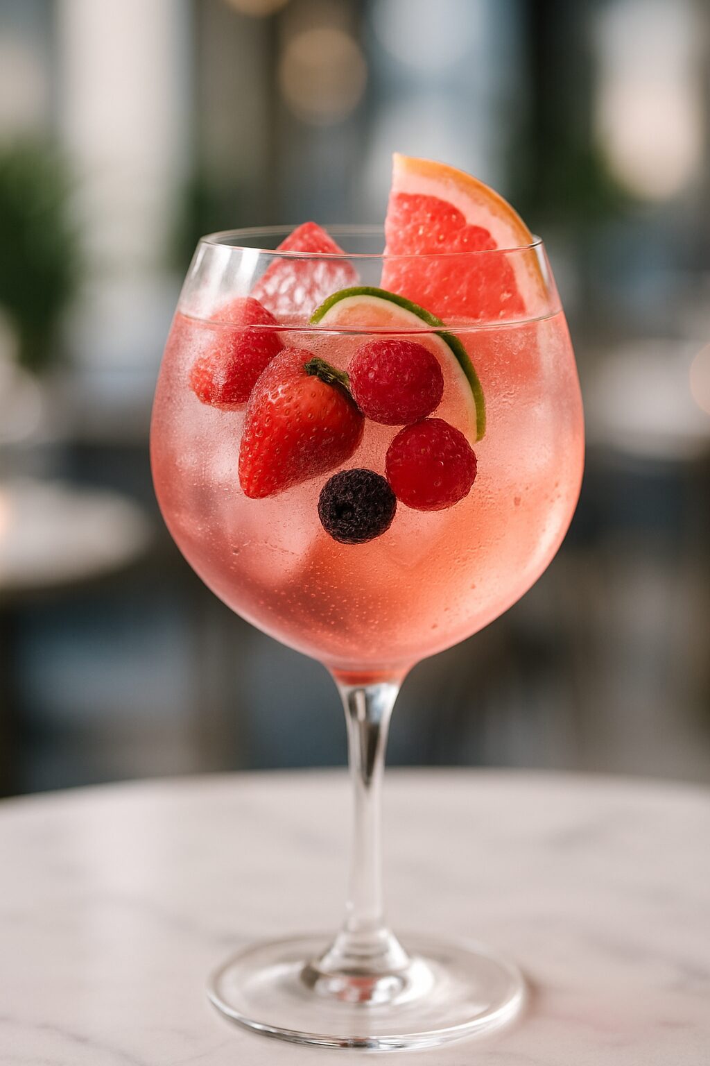 pink gin tonic coqueteis