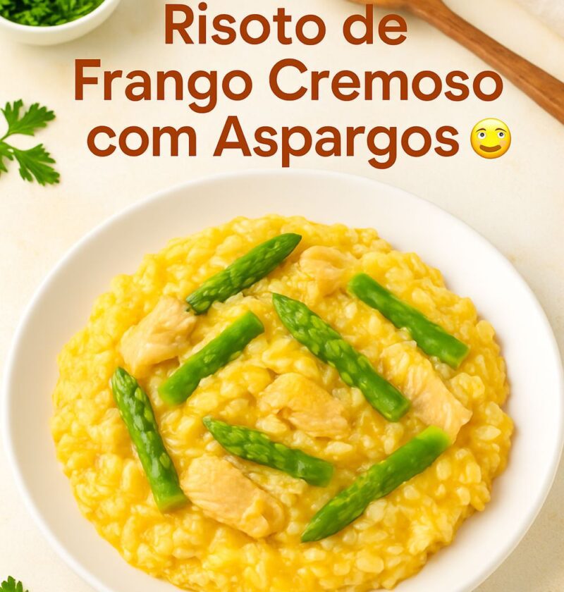 Risoto de Frango Cremoso com Aspargos 😋: 40 Minutos de Preparo | Receita Intermediário 1 recipe risoto de frango cre 9467692