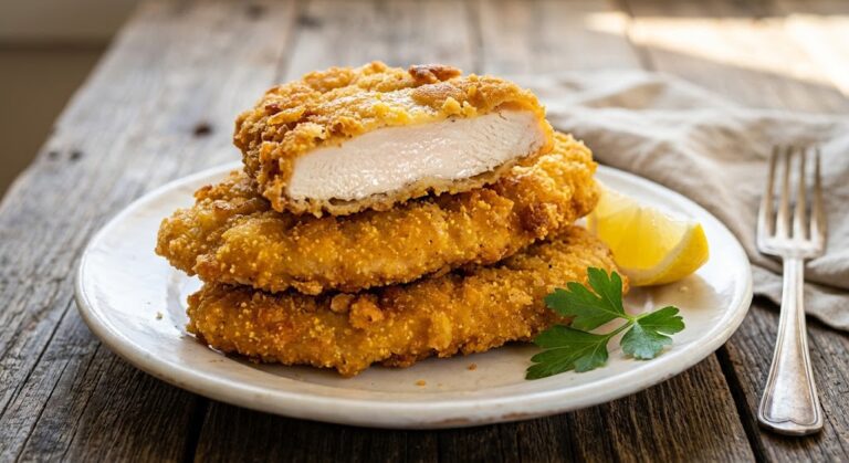 Frango à milanesa sem glúten com farinha de arroz