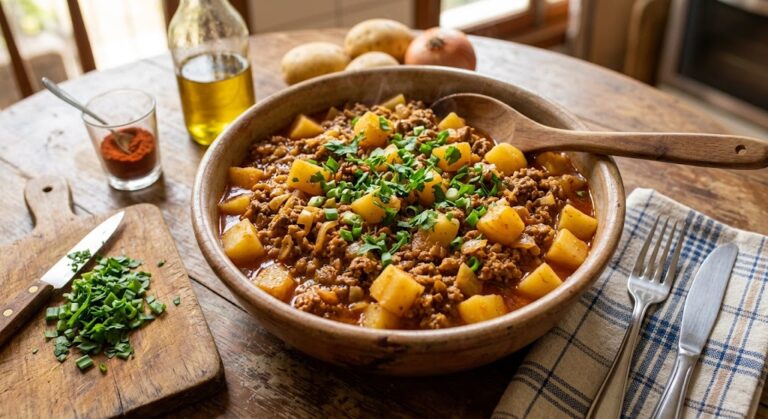 Carne Moída Econômica com Batata: rende muito e é fácil de fazer