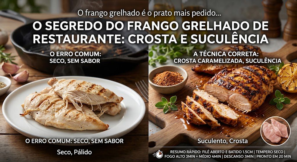 Frango Grelhado Temperado: suculento por dentro e com crosta por fora 3 Frango Grelhado Temperado