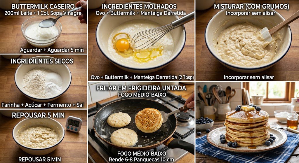 Panqueca Americana Fofinha: a receita certa com fermento e repouso da massa 3 Panqueca Americana Fofinha