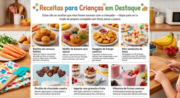Receitas para Crianças: lanches e refeições que a criançada aprova